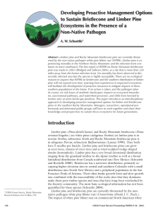 Developing Proactive Management Options to Sustain Bristlecone and Limber Pine