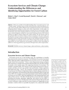 Ecosystem Services and Climate Change: Understanding the Differences and