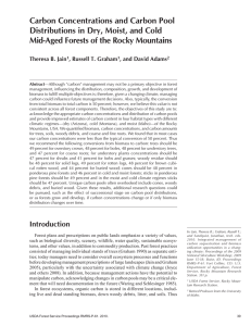 Carbon Concentrations and Carbon Pool Distributions in Dry, Moist, and Cold