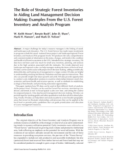 The Role of Strategic Forest Inventories in Aiding Land Management Decision