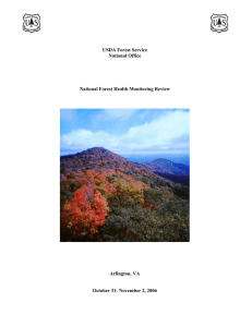 USDA Forest Service National Office National Forest Health Monitoring Review