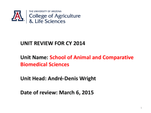 UNIT REVIEW FOR CY 2014 Unit Name:  Unit Head: André-Denis Wright
