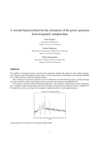 A wavelet based method for the estimation of the power... from irregularly sampled data Osmo Kaleva Heimo Ihalainen