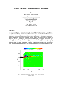 Turbulent Wake behind a Single Element Wing in Ground Effect