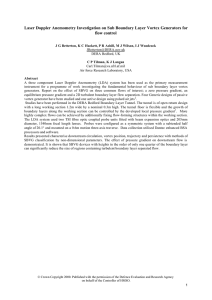 Laser Doppler Anemometry Investigation on Sub Boundary Layer Vortex Generators... flow control