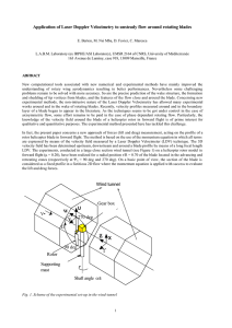 Application of Laser Doppler Velocimetry to unsteady flow around rotating...