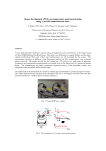 Sensor development of CO gas temperature and concentration µm DFB semiconductor laser