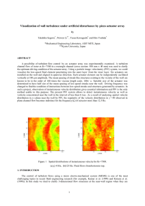 Visualization of wall turbulence under artificial disturbance by piezo actuator...