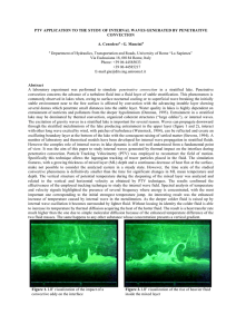 PTV APPLICATION TO THE STUDY OF INTERNAL WAVES GENERATED BY... CONVECTION A. Cenedese - G. Mancini
