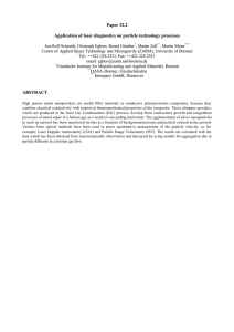 Paper 32.2  Application of laser diagnostics on particle technology processes
