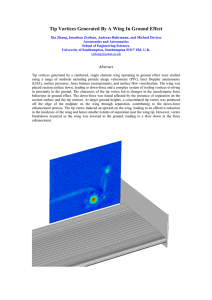 Tip Vortices Generated By A Wing In Ground Effect