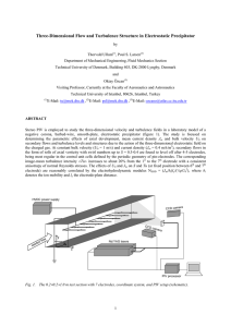 Three-Dimensional Flow and Turbulence Structure in Electrostatic Precipitator