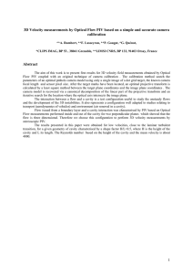 3D Velocity measurements by Optical Flow PIV based on a... calibration