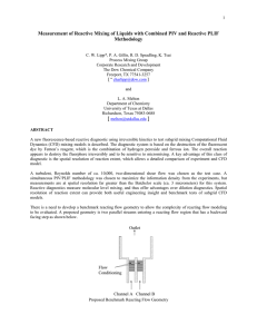 Measurement of Reactive Mixing of Liquids with Combined PIV and... Methodology