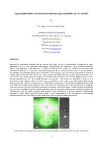 Experimental Studies of Laser-Induced Hydrodynamics and Bubbles by PIV and...