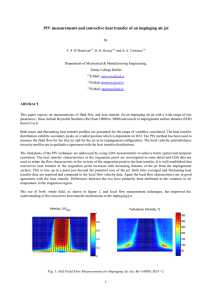 PIV measurements and convective heat transfer of an impinging air...