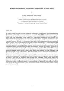 Development of simultaneous measurement of droplet size and 3D velocity...