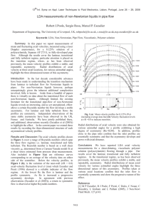LDA measurements of non-Newtonian liquids in pipe flow
