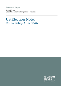 US Election Note: China Policy After 2016  Research Paper