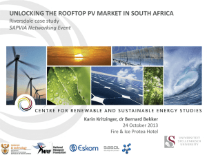 UNLOCKING THE ROOFTOP PV MARKET IN SOUTH AFRICA Riversdale case study