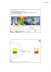 2013/10/24 1 The Soltrain Programme and the  South African Solar Thermal Technology Platform (SA‐STTP)