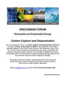 DISCUSSION FORUM Carbon Capture and Sequestration Renewable and Sustainable Energy