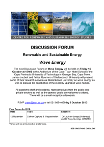 DISCUSSION FORUM Wave Energy Renewable and Sustainable Energy