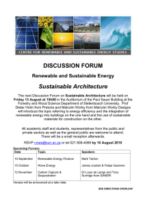 DISCUSSION FORUM Sustainable Architecture Renewable and Sustainable Energy