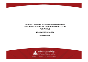 THE POLICY AND INSTITUTIONAL ARRANGEMENT IN PERSPECTIVE NELSON MANDELA BAY