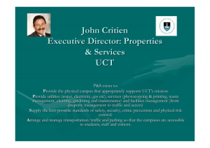 John Critien Executive Director: Properties &amp; Services