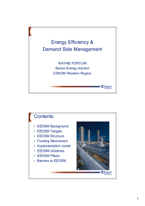 Energy Efficiency &amp; Demand Side Management Contents
