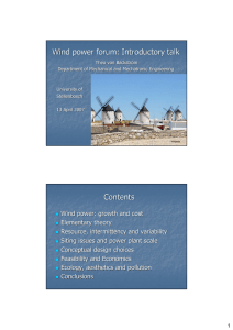 Wind power forum: Introductory talk