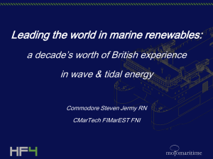 Leading the world in marine renewables: in wave &amp; tidal energy