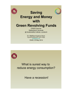 Saving Energy and Money with Green Revolving Funds