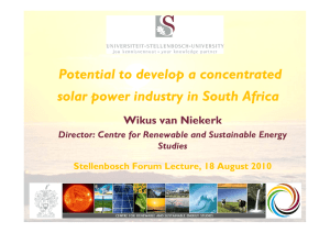 Potential to develop a concentrated solar power industry in South Africa