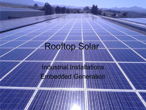 Rooftop Solar Industrial Installations Embedded Generation