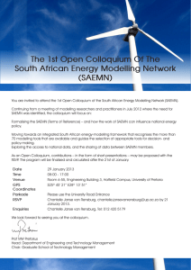 The 1st Open Colloquium Of The South African Energy Modelling Network (SAEMN)