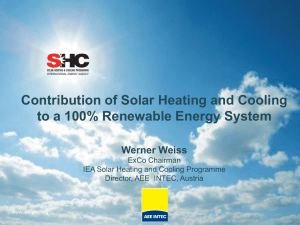 Contribution of Solar Heating and Cooling  Werner Weiss