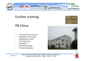 Further training PR China