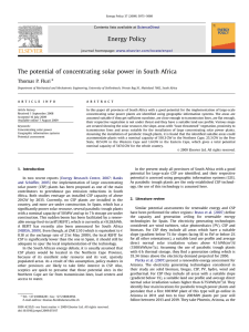 The potential of concentrating solar power in South Africa