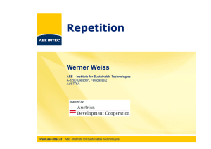 i i Repetition Werner Weiss AEE  - Institute for Sustainable Technologies