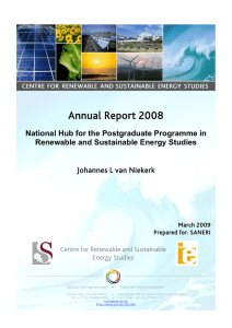 Annual Report 2008 National Hub for the Postgraduate Programme in