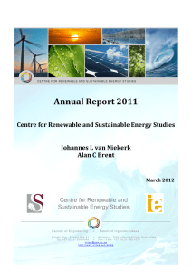 Annual Report 2011  Centre for Renewable and Sustainable Energy Studies