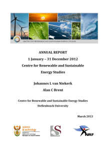 ANNUAL REPORT 1 January – 31 December 2012 Energy Studies