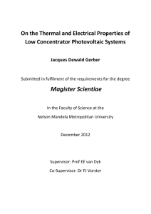 Magister Scientiae  On the Thermal and Electrical Properties of