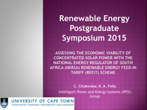 Renewable Energy Postgraduate Symposium 2015 C. Chukwuka; K. A. Folly