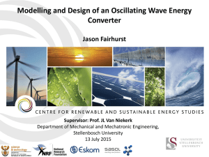 Modelling and Design of an Oscillating Wave Energy Converter Jason Fairhurst