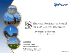 Thermal Resistance Model for CSP Central Receivers by Oelof de Meyer