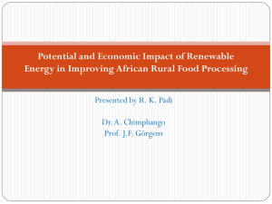 Potential and Economic Impact of Renewable Presented by R. K. Padi