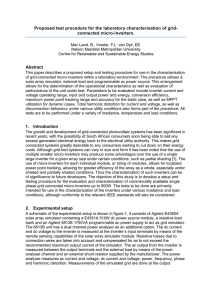 Proposed test procedure for the laboratory characterisation of grid- connected micro-inverters.